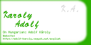 karoly adolf business card