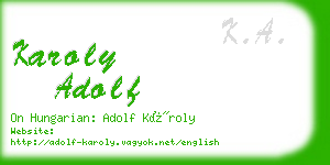 karoly adolf business card